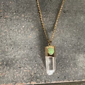 NWOT energy quartz with green turquoise stone